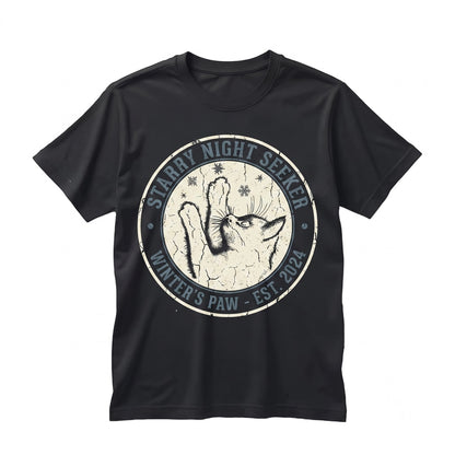 Vintage Snowflakes Graphic Kitten Winter Apparel Cute Pet Lover Gifts Unisex TShirt