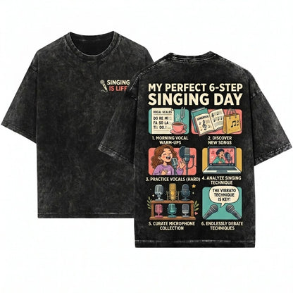 Things I Do In My Spare Time Vocalist Music Lover Voice Practice Hobby Musician Gift Unisex Wash T-Shirt