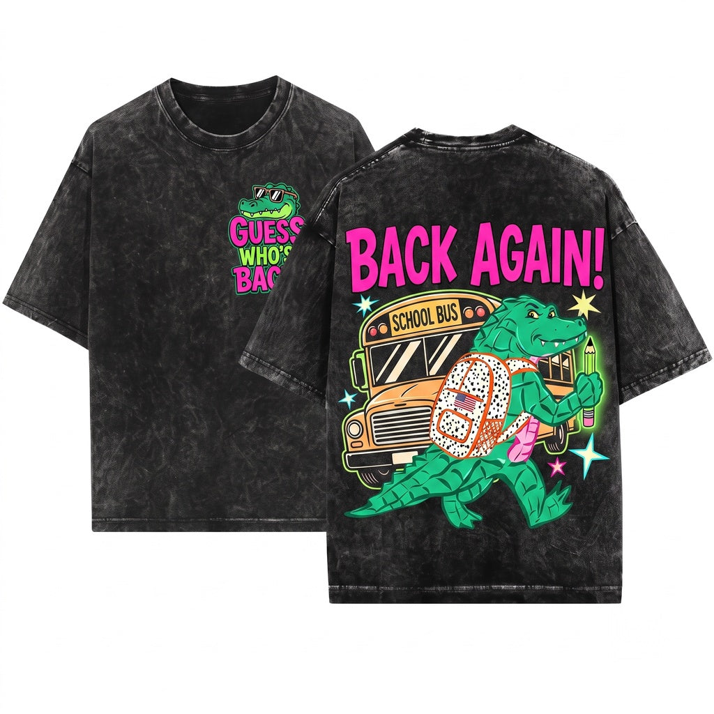 Funny Alligator Back to School Guess Who’s Teacher Gift Classroom Printed 2 Sides Unisex Wash T-Shirt