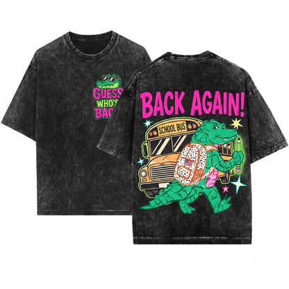 Funny Alligator Back to School Guess Who’s Teacher Gift Classroom Printed 2 Sides Unisex Wash T-Shirt