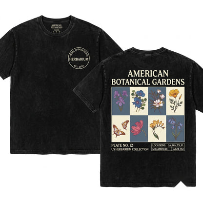 Botanical Garden Vintage Floral Illustration Gardener Unisex Wash T-Shirt