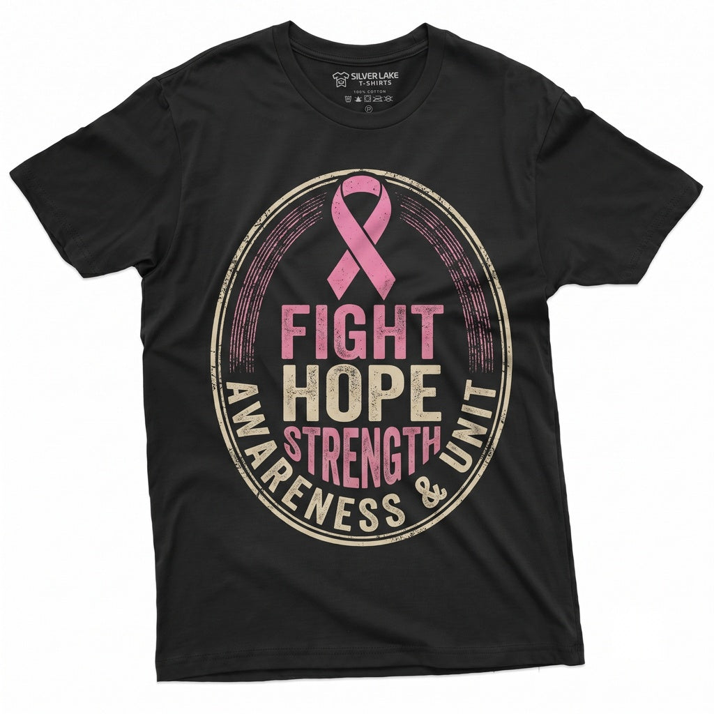 Breast Cancer Awareness Ribbon American Flag Graphic Apparel Tops Unisex TShirt