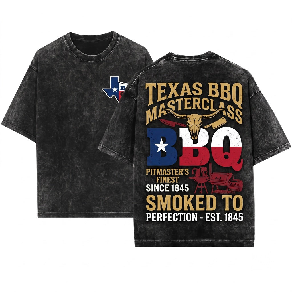 Texas Lone Star Flag BBQ Grilling Smoker Pitmaster Chef Gift Unisex Wash T-Shirt