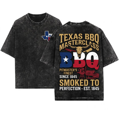 Texas Lone Star Flag BBQ Grilling Smoker Pitmaster Chef Gift Unisex Wash T-Shirt