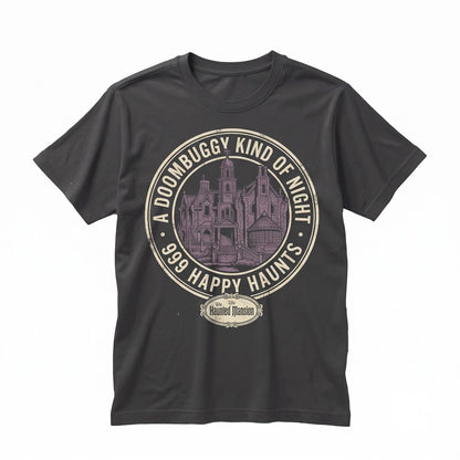 Vintage Spooky Haunted Estate Halloween Theme Park Attraction Graphic Apparel Unisex TShirt