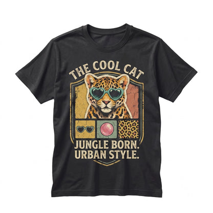 Cute Leopard Sunglasses Bubblegum Graphic Animal Print Trendy Wild Cat Aesthetic Unisex TShirt