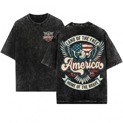 Retro Vintage Patriotic USA 4th Of July Grunge Unisex Wash T-Shirt