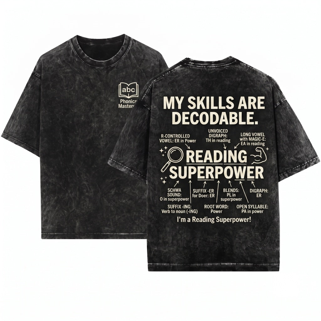 Decodable Structured Literacy Reading Teacher Phonics Educator Gift For Tutors Unisex Wash T-Shirt