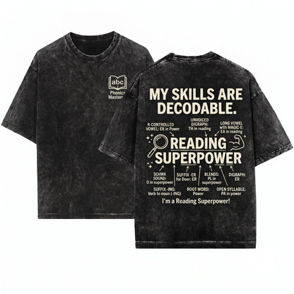 Decodable Structured Literacy Reading Teacher Phonics Educator Gift For Tutors Unisex Wash T-Shirt