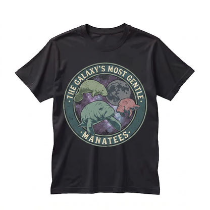 Three Manatee Moon Sweatshirt Space Sea Cow Galaxy Cute Ocean Animal Lover Pullover Unisex TShirt