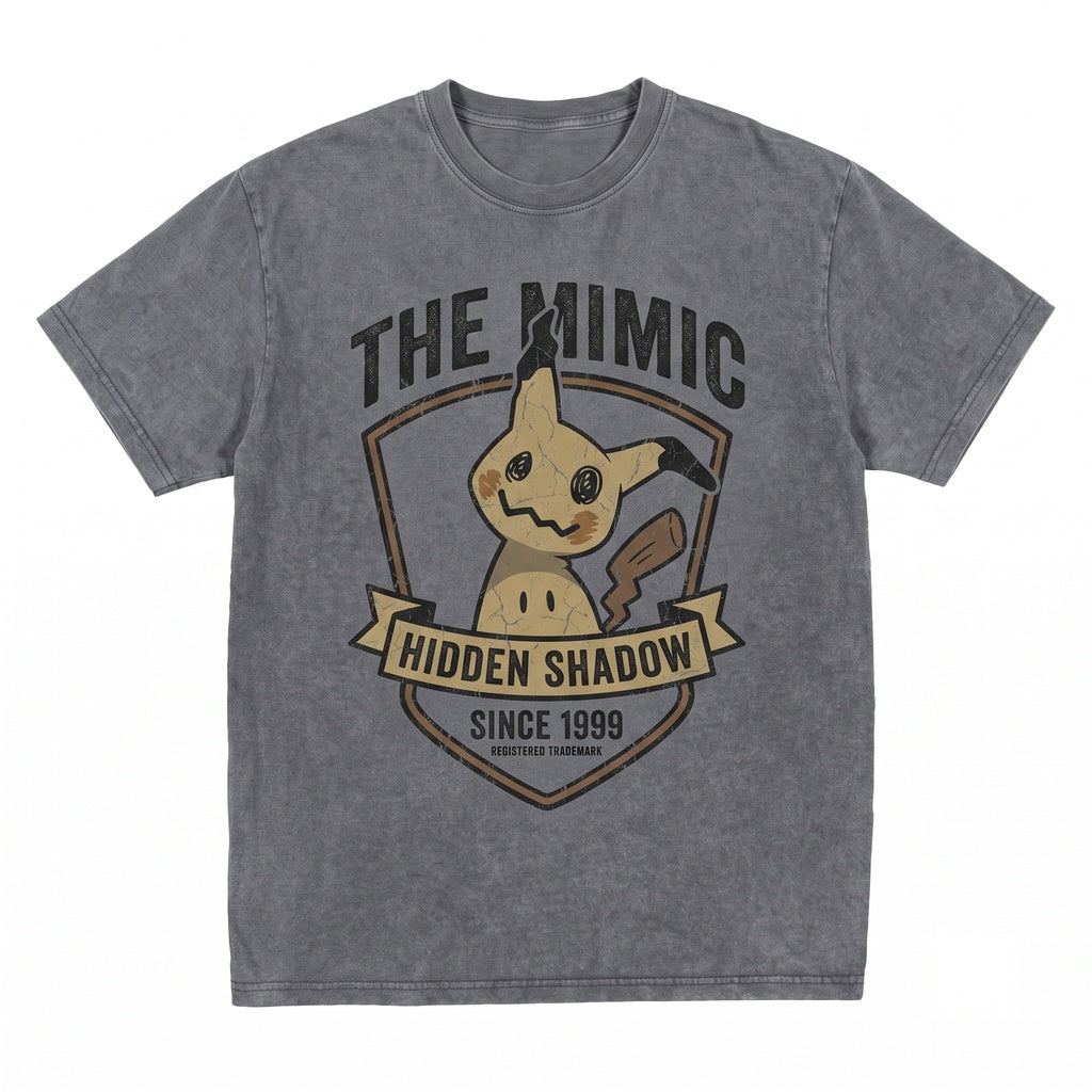 Mimikyu Vintage Acid Wash Gothic Ghost Anime Two Sided Graphic Oversized Unisex TShirt
