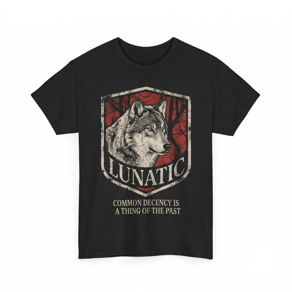 Vintage Japanese Lunatic Wolf Graphic Retro Aesthetic Unisex TShirt