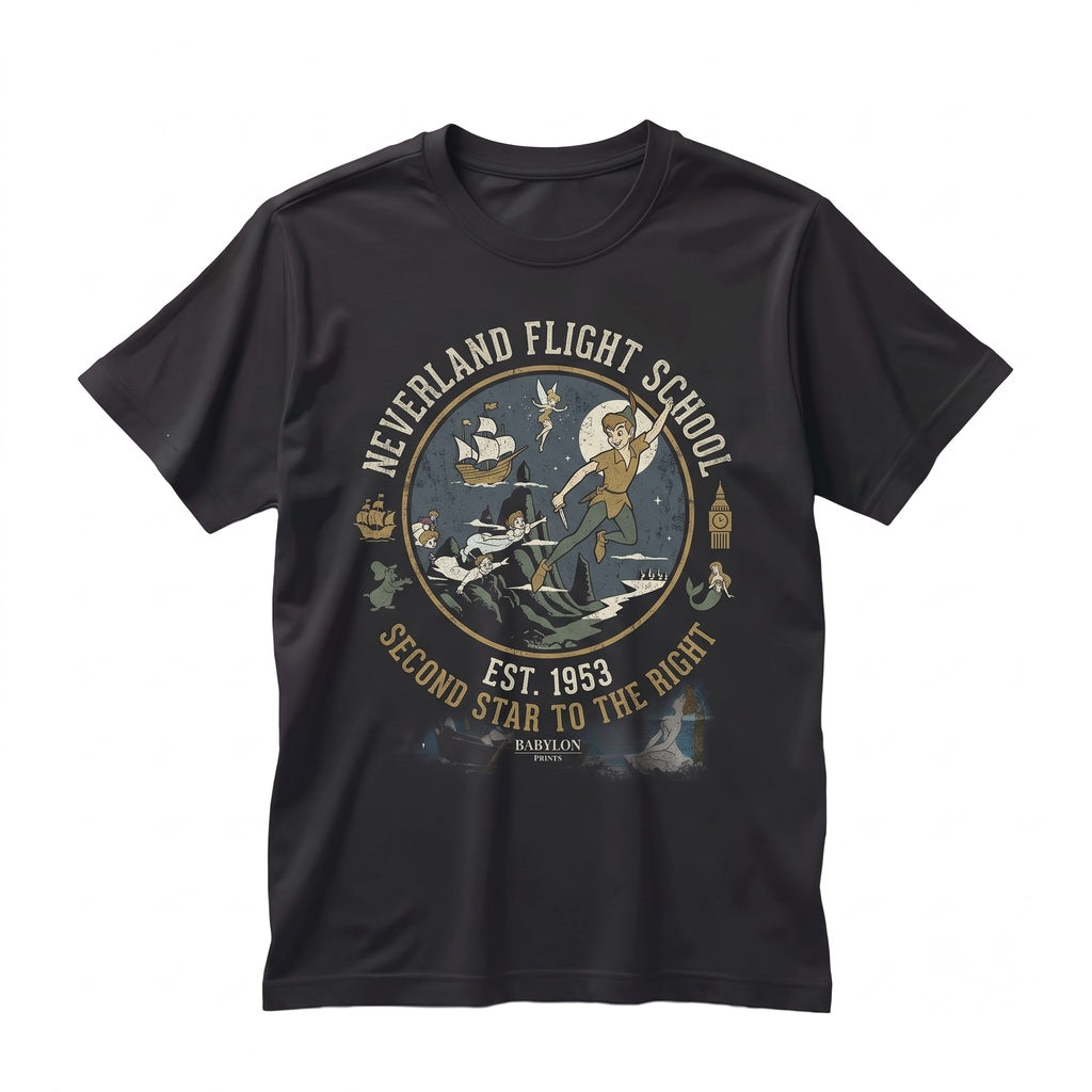 Vintage 1953 Peter Pan Movie Captain Hook Neverland World Trip Graphic Unisex TShirt