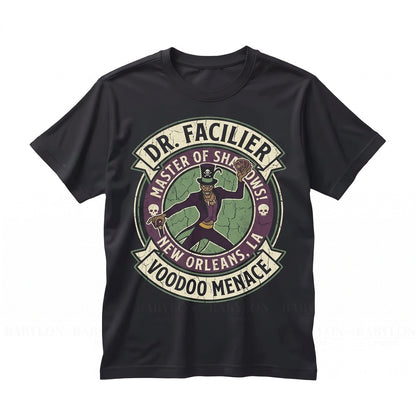 Oversized Dr Facilier Shadow Man Bayou Voodoo Villains Theme Park Vacation Graphic Unisex TShirt