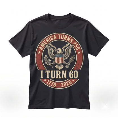 America Turns 250 1966 60th Birthday Funny Patriotic Graphic Unisex TShirt