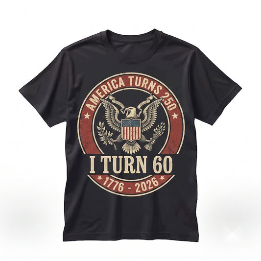 America Turns 250 1966 60th Birthday Funny Patriotic Graphic Unisex TShirt