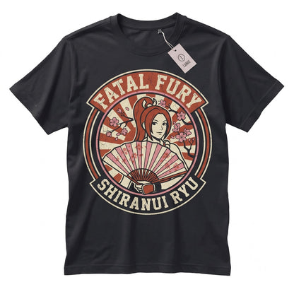 Retro Mai Ninja Flame Fighting Game Anime Waifu Graphic Cotton Unisex TShirt