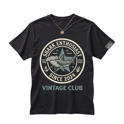 Cute Embroidered Hammerhead Shark Ocean Animal Summer Beach Marine Life Gift Lovers Unisex TShirt