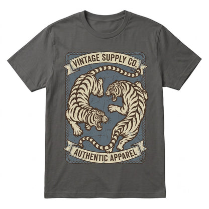 Vintage Japanese Red Tiger Graphic Retro Tattoo Style Minimalist Streetwear Unisex TShirt
