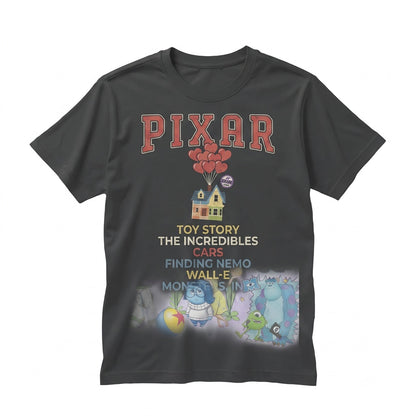 Retro Magical Colorful Cartoon Characters Doodle Pier Theme Park Family Vacation Squad Unisex TShirt