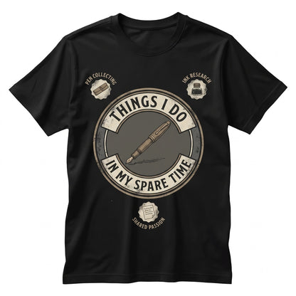 Fountain Pen Things I Do In My Spare Time Writer Stationery Gift Dark Academia Journaling Graphic Unisex TShirt