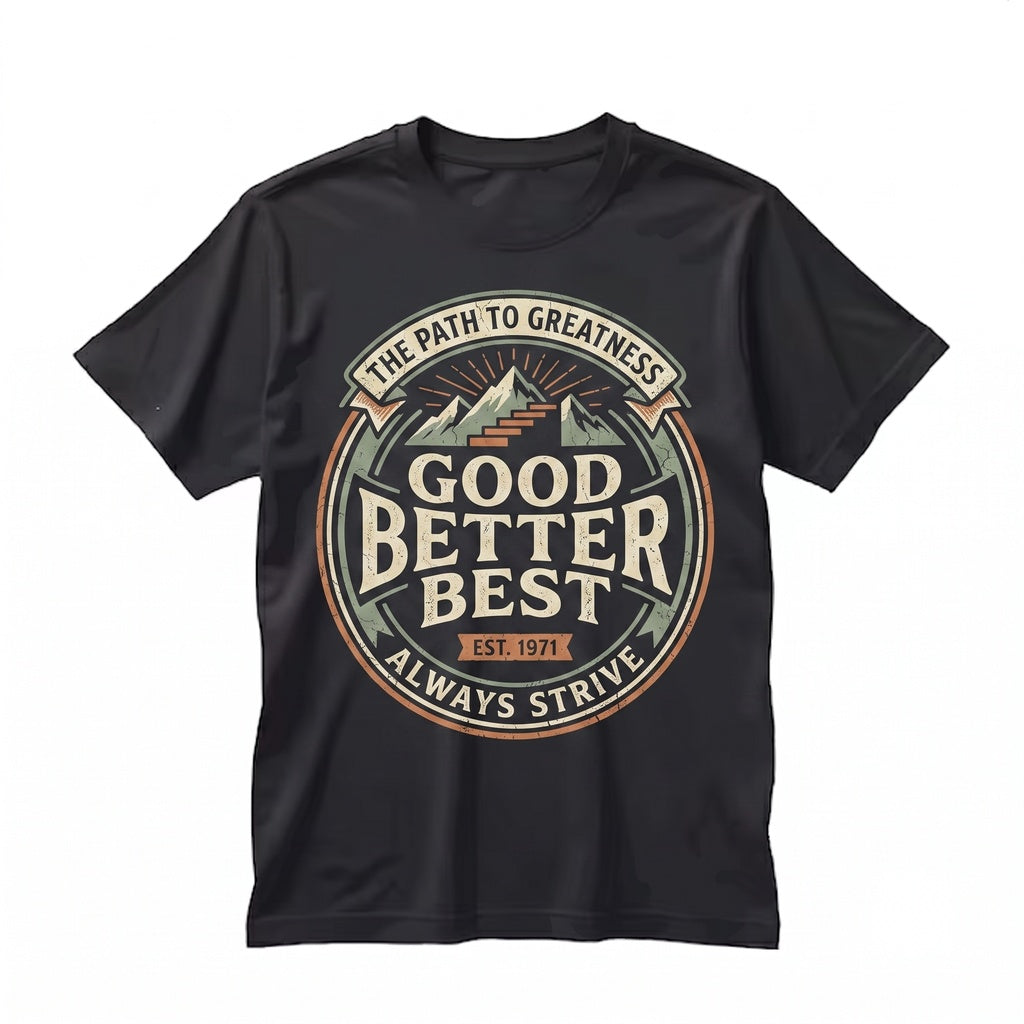 Good Better Best Minimalist Motivational Retro Inspirational Graphic Gift Unisex TShirt