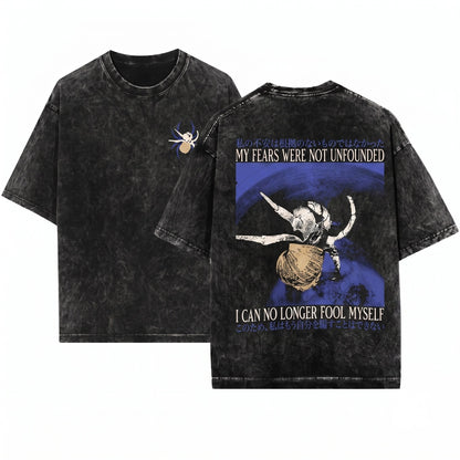 My Fears Were Not Unfounded Vintage Japanese Crab Graphic Print Cotton Tops Clothing Unisex Wash T-Shirt