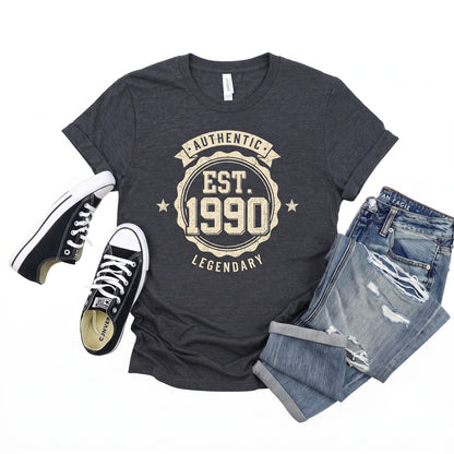 Vintage 1990 Thirtieth Birthday Gift Apparel Retro Age Celebration Graphic Outfit Unisex TShirt