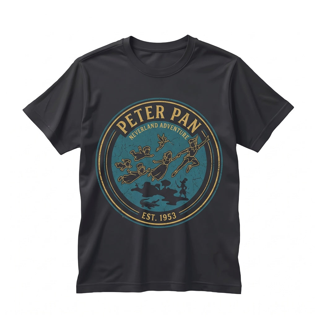 Oversized Peter Pan 1953 Vintage Animated Movie Captain Hook Retro Neverland Vacation Graphic Unisex TShirt