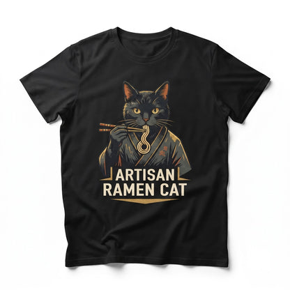 Ramen Cat Black Funny Japanese Dad Lover Gift Apparel Graphic Unisex TShirt