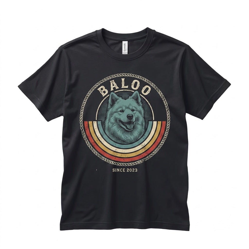 Custom Pet Photo Dog Cat Name Retro Vintage Graphic Apparel Gift Unisex TShirt