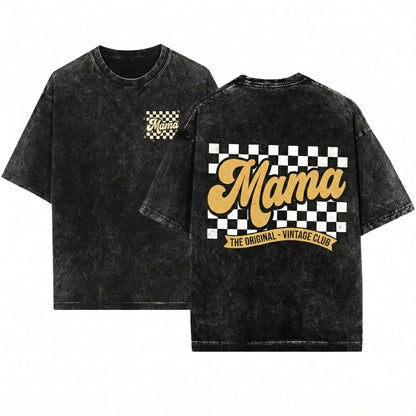 Retro Checkered Mama Cute Mom Life Mothers Day Gift Unisex Wash T-Shirt