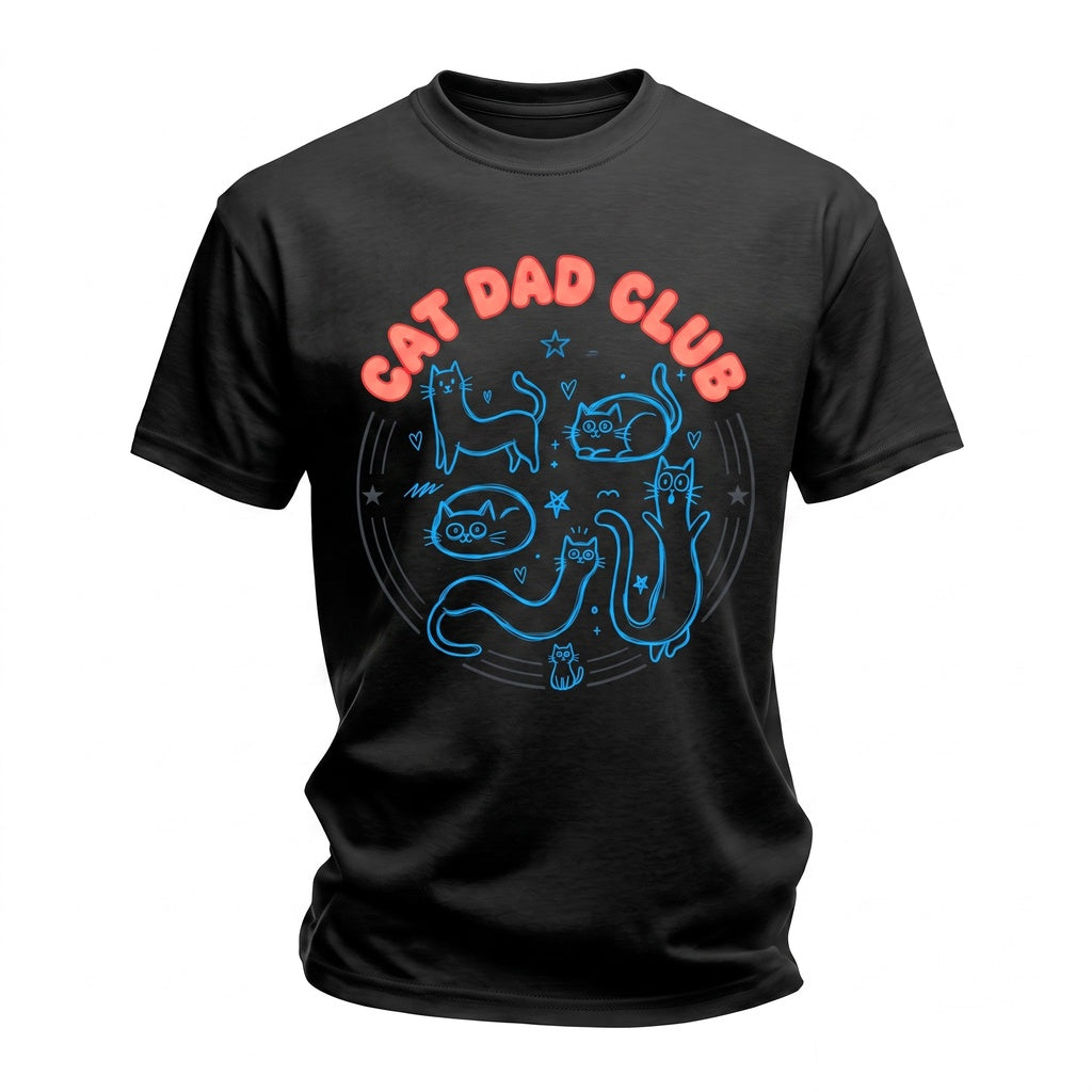 Funny Cat Dad Club Pet Parent Back Design Unisex TShirt
