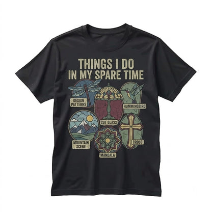 Stained Glass Distressed Graphic Hobby Craft Apparel Unisex TShirt