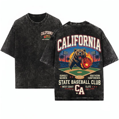 Los Angeles Baseball Minimalist LA Fan Game Day Graphic Vintage Unisex Wash T-Shirt