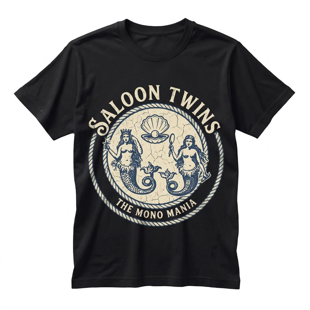Twin Mermaids Ocean Fantasy Graphic Cotton Unisex TShirt