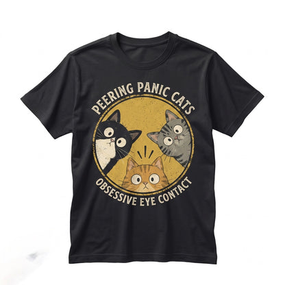 Vintage Curious Cats Graphic Funny Whimsical Retro Aesthetic Feline Lover Gift Unisex TShirt