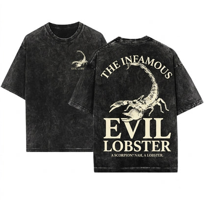 Wicked Funny Retro Evil Lobster Scorpion Unisex Wash T-Shirt