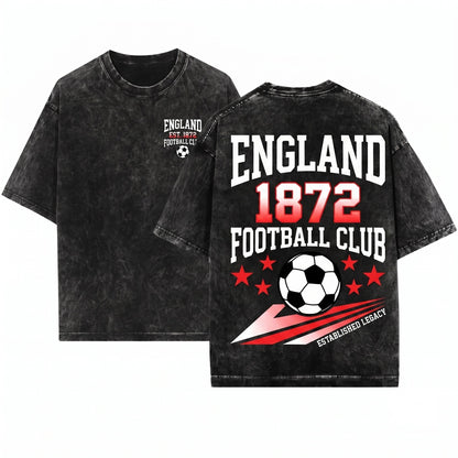 Retro 90s England Soccer Team World Graphic Athletic Tops Unisex Wash T-Shirt