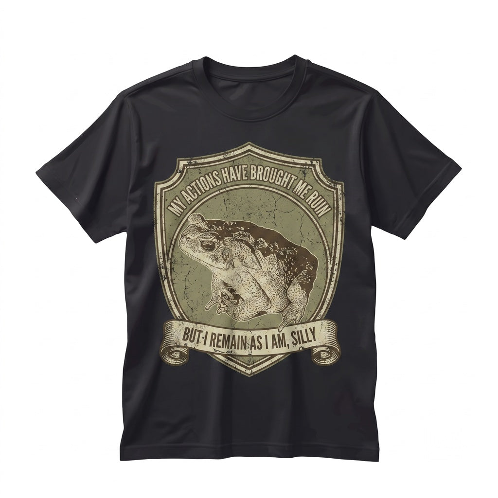 My Actions Brought Me Ruin Vintage Japanese Frog Graphic Cotton Apparel Unisex TShirt