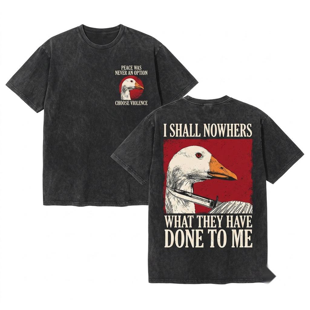 I Shall Now Do Unto Others Funny Vintage Japanese Goose Graphic Tee Apparel Unisex Wash T-Shirt