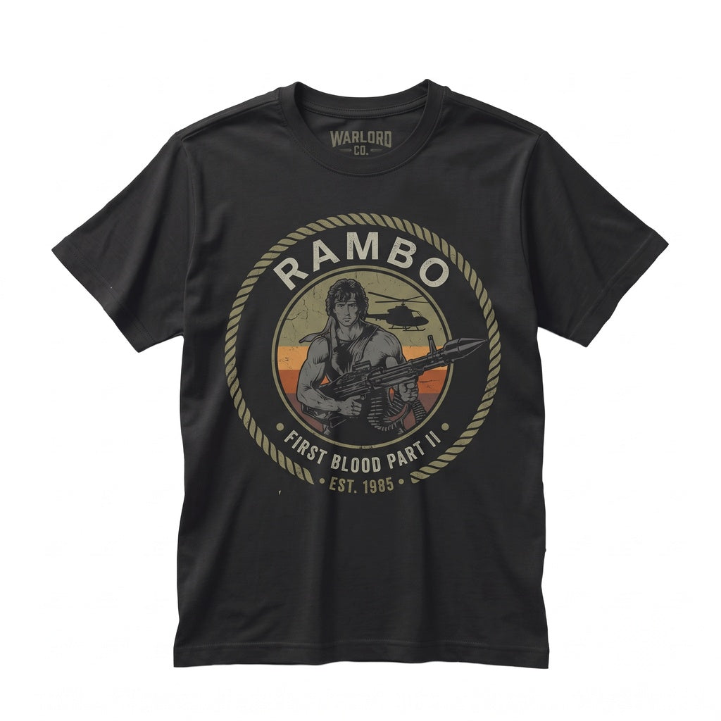 Vintage 1980s Action Movie Vietnam Veteran Commando Graphic Unisex TShirt