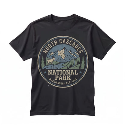 North Cascades National Park Washington Mountain Hiking Vintage Alpine Nature Outdoor Adventure Gift Unisex TShirt