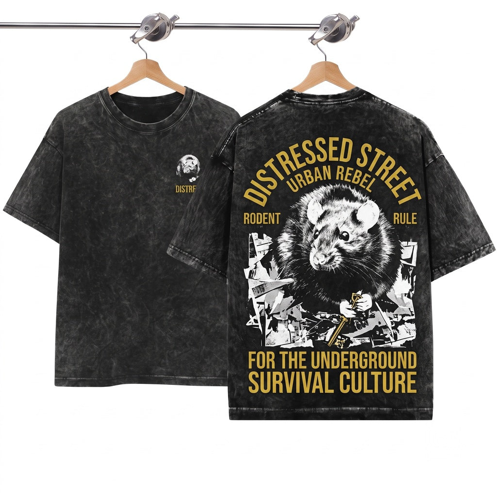 Vintage Distress Mouse Graphic Tee Apparel Aesthetic Unisex Wash T-Shirt