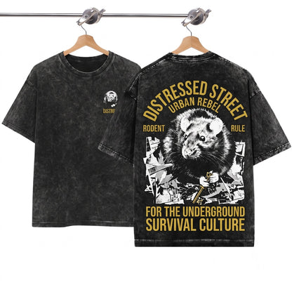 Vintage Distress Mouse Graphic Tee Apparel Aesthetic Unisex Wash T-Shirt