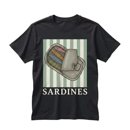Vintage Sardines Fish Graphic Seafood Tin Coastal Aesthetic Unisex TShirt