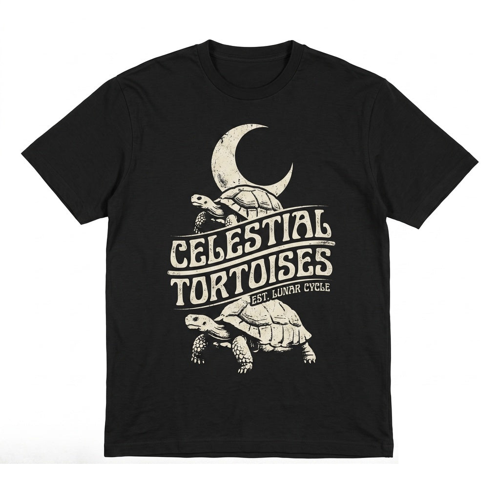 Vintage Three Giant Tortoise Moon Graphic Funny Turtle Animal Lover Gift Unisex TShirt