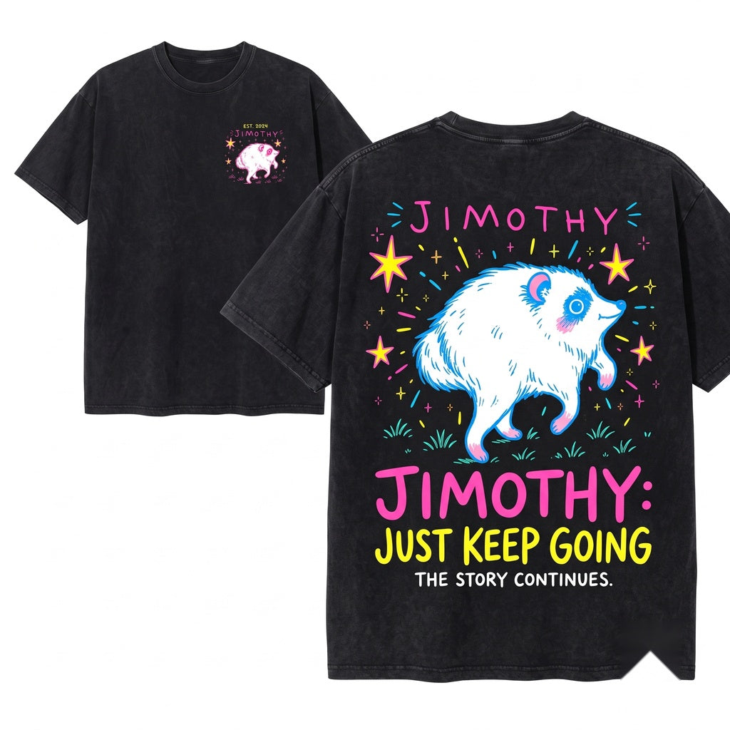 Jimothy Seattle Short Spine Raccoon Viral Meme Funny Animal Lover Unisex Wash T-Shirt