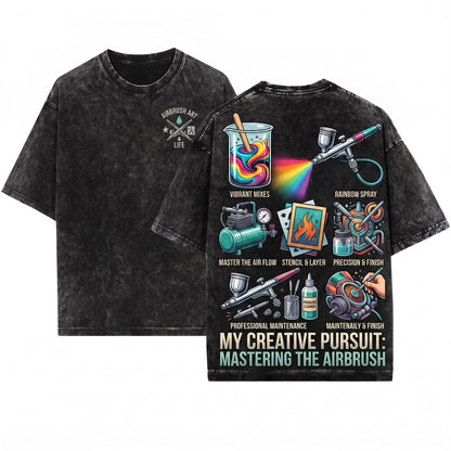 Airbrush Artist Enthusiast Creative Hobbyist Custom Painting Design Apparel Lover Unisex Wash T-Shirt