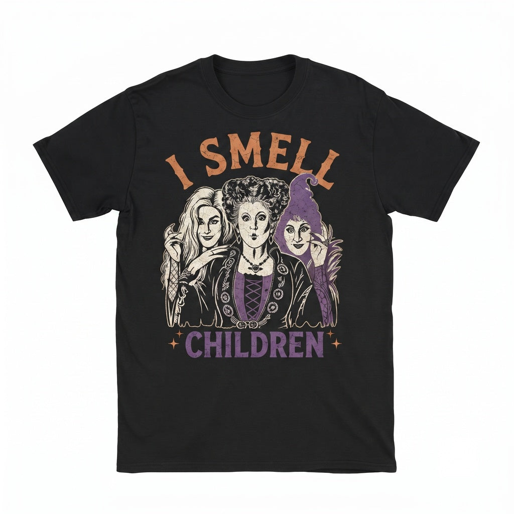 I Smell Children Funny Hocus Pocus Sanderson Sisters Halloween Apparel Unisex TShirt